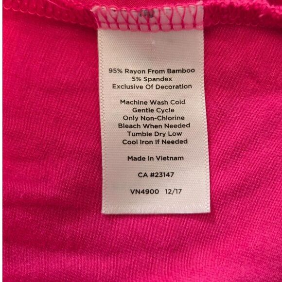T by Talbots Women's Lightweight Scoop Neck Top Hot Pink Sz XL w/SPF Protection - Picture 6 of 6